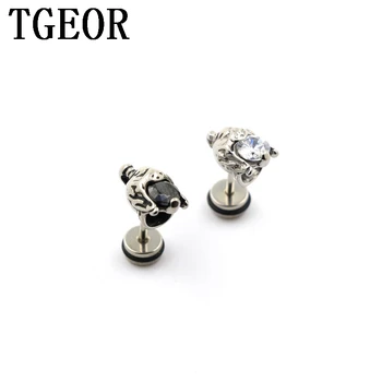 

free shipping illusion cheaters 20pcs Stainless Steel retro Helmet claw CZ cubic zircon piercing fake plugs