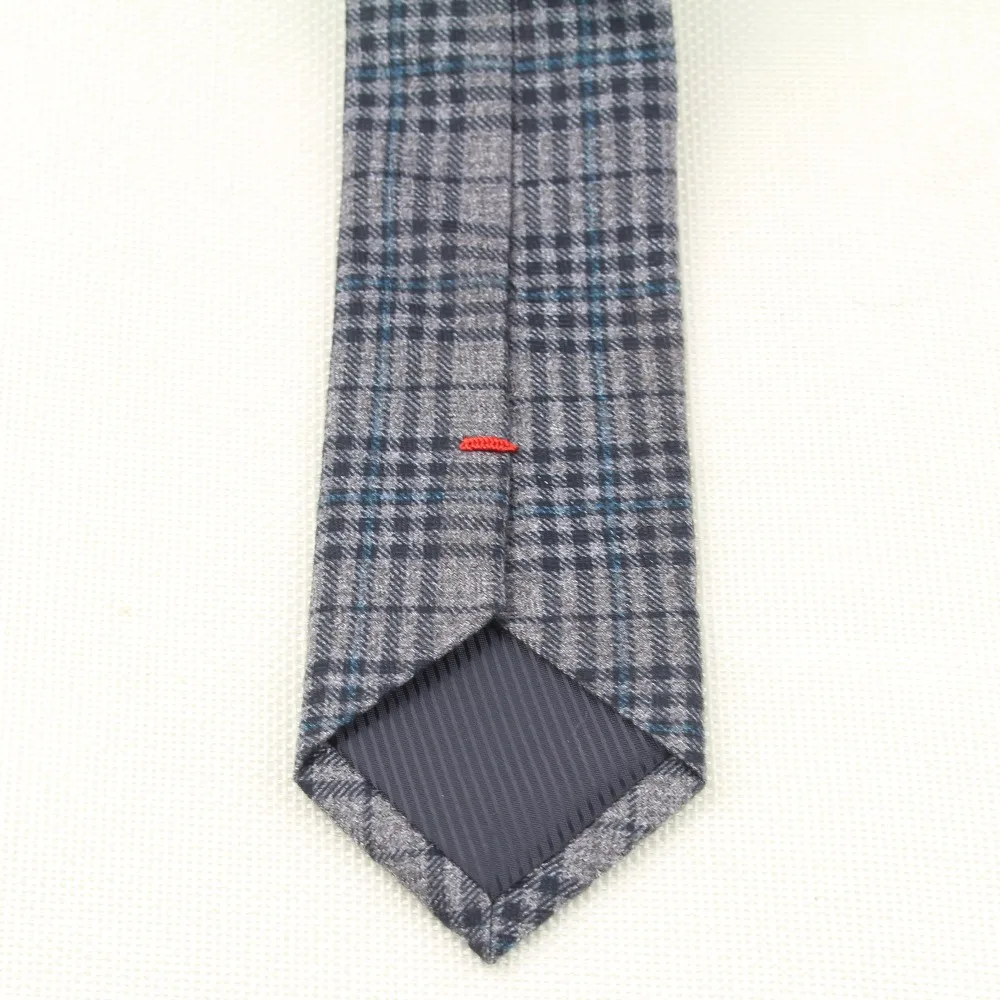 Мягкий мужской модный галстук в клетку со стразами из искусственной шерсти и хлопка в полоску, мужской деловой маленький дизайнерский галстук темного цвета