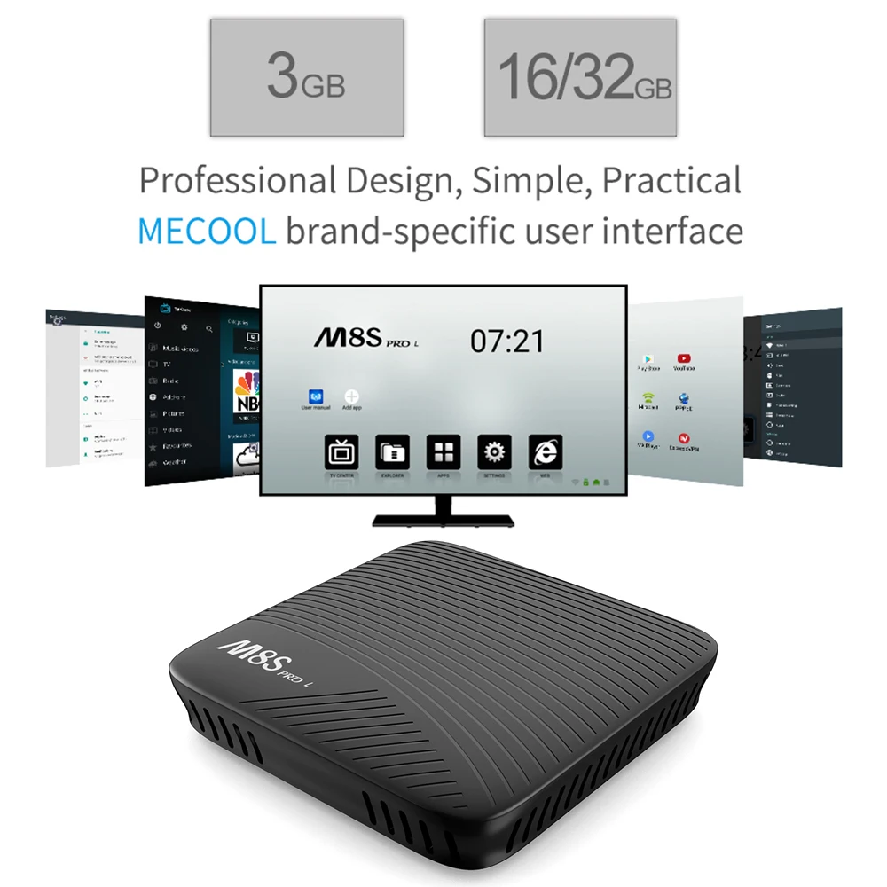50 шт./лот MECOOL M8S PRO L Amlogic s912 dual wifi bt 3D 4K kdplayer 17 3 Smart Android 7 1 TV Box youtube4K