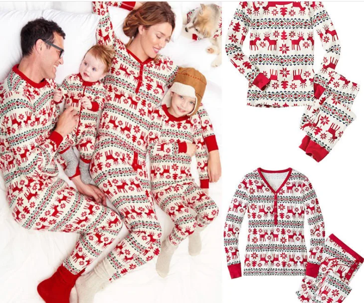 

Family New Year Family Look Matching Clothes Christmas Pajamas Baby Romper Sets Dad and Son Mother and Daughter Outfits Family