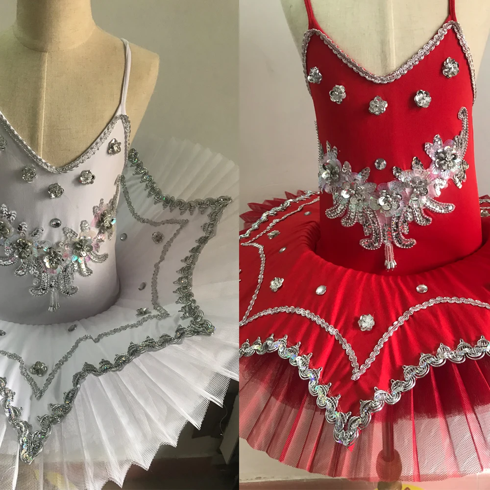 Детские Балетные танцевальные костюмы с блестками «Лебединое озеро», профессиональное балетное танцевальное платье-пачка, одежда для бальных танцев для девочек, одежда для сцены, танцевальное платье