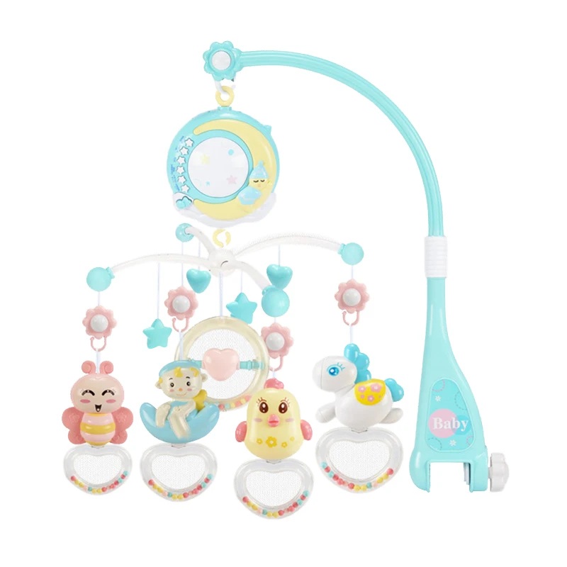 Baby Rattles Crib Mobiles Toy Holder Rotating Crib Mobile Bed Musical Box Projection 0-12 Months Newborn Infant Baby Boy Toys