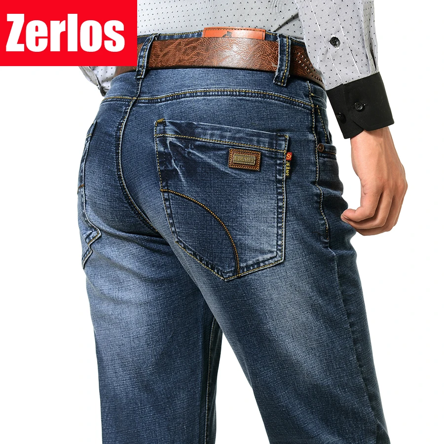 

men's High stretch New jeans man straight loose fat jeans business men plus size soft and comfortable trousers