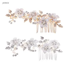 JAVRICK невесты гребень цветок головной убор Стразы ручной работы женские ювелирные аксессуары для волос Свадебные украшения Свадебные Звездные Вечерние
