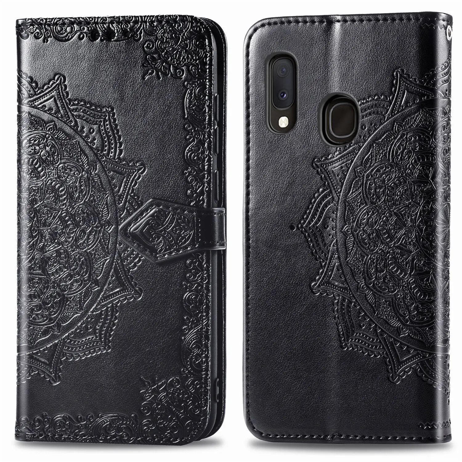 

For Samsung Galaxy A20 E Case Flip Luxury PU Leather Wallet Mandala Embossing Pattern Card Cover For Samsung A20 E Smartphone