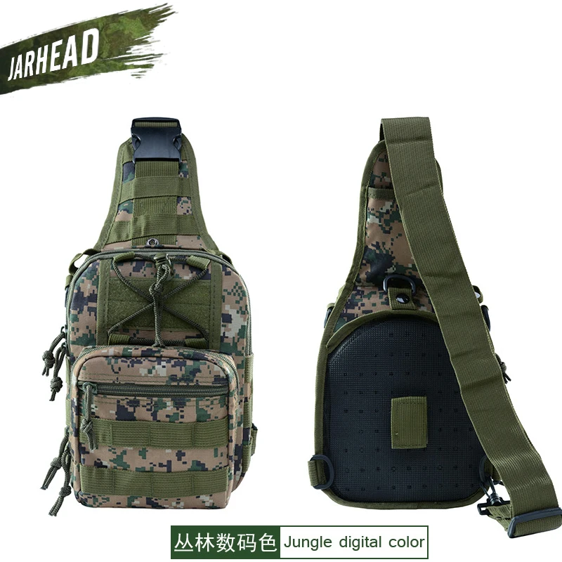 600D Outdoor Sports Bag Shoulder Military Camping Hiking Bag Tactical Backpack Utility Camping Travel Hiking Trekking Bag - Color: JungleDigital