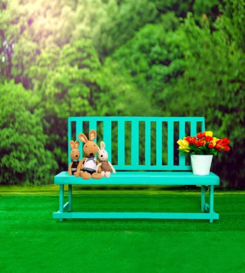 Park Bench 5x7ft Photography Background Backdrop Wedding Family