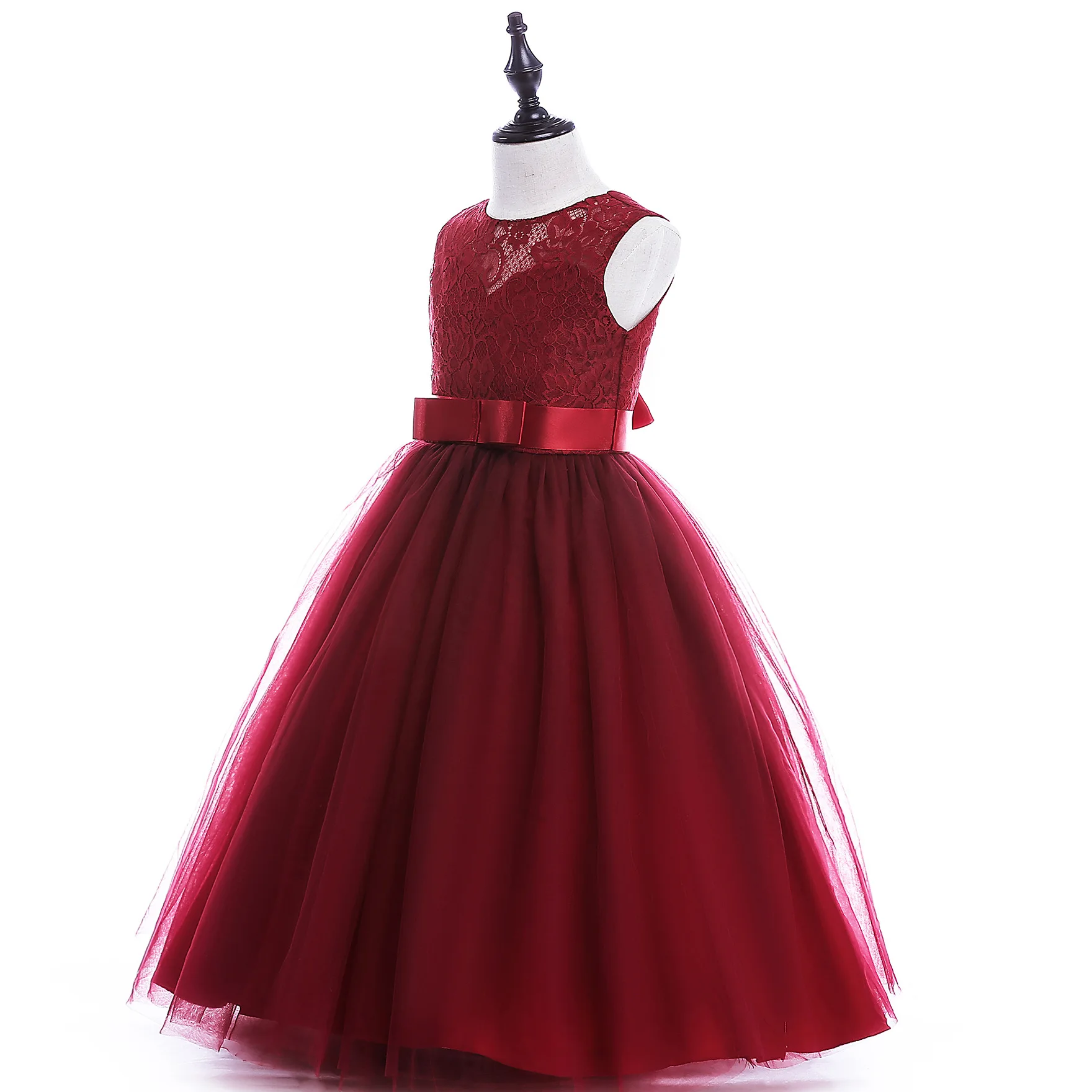 

2019 girls pageant dresses year for children First Communion Dress Party Gown Princess Long Pink Lace Flower Girl Dresses