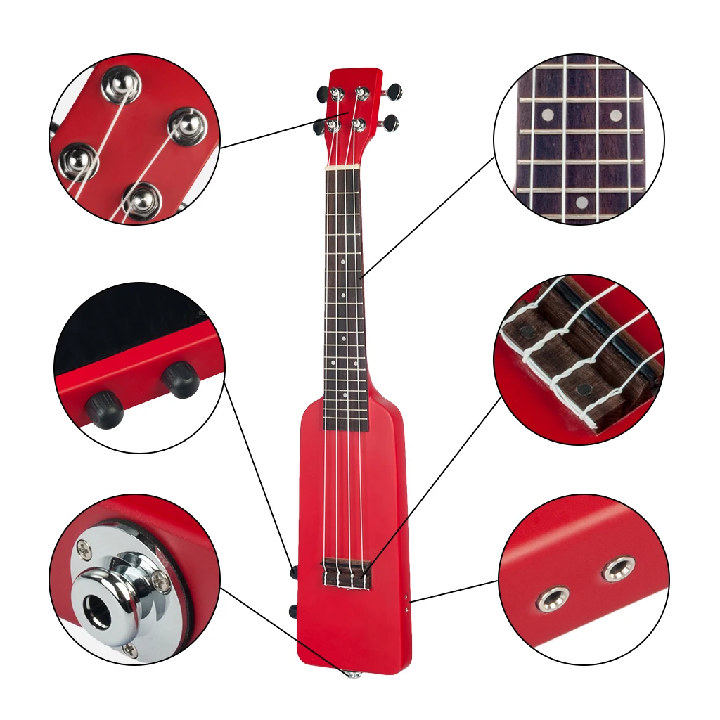 Наоми 23 &quotOkoume Электрический Укулеле Uke Kit W/Gig Bag 3 5 мм аудио кабель тихий