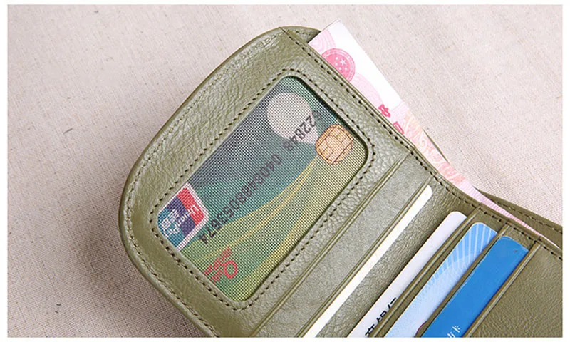 Mulheres, botão-up mini bolsa, carteira de couro retro