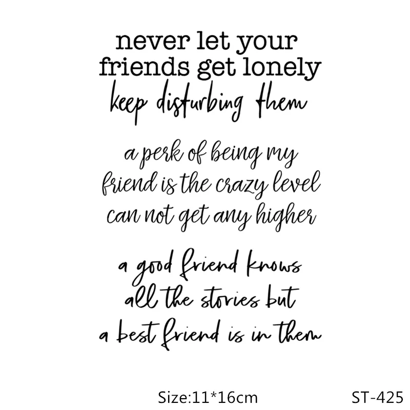 

AZSG Friendly Relationship With Friend Clear Stamps/Seal For DIY Scrapbooking/Card Making/Album Decorative Silicone Stamp Crafts