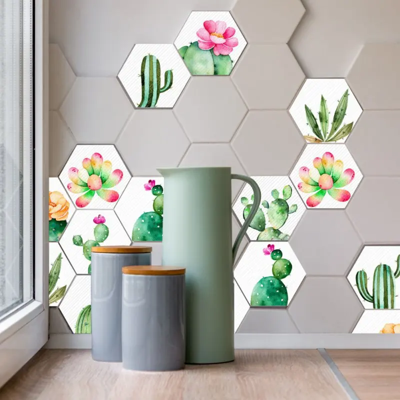 10 штук шестигранных DIY противоскользящих напольных наклеек для украшения дома стикер на стену s