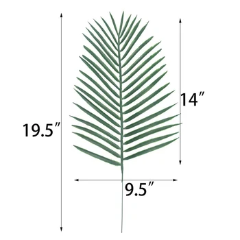 

10PCS Artificial Palm Tree Faux Leaves Green Plants Greenery for Flowers Arrangement Wedding Decoration-HOT