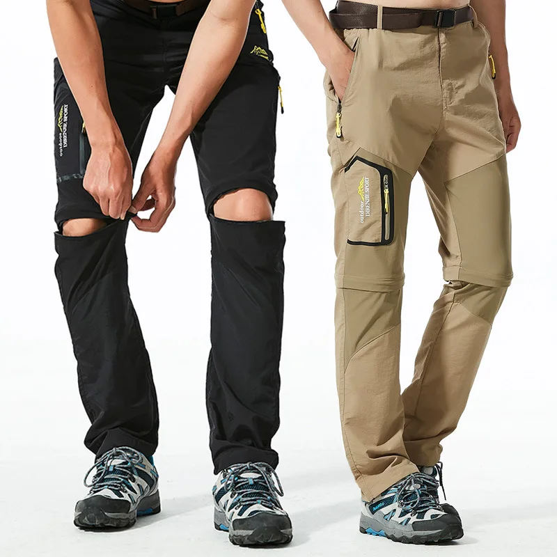 Los hombres de Trekking impermeable pantalones de secado rápido extraíble pantalones de senderismo deporte al aire libre transpirable pantalones Camping pesca caza pantalones cortos