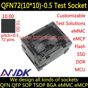 

QFN72(10x10)-0.5 Socket QFN72 Socket MLF72 Socket MLP72 Socket,Open top,NP506-072-063-C-G