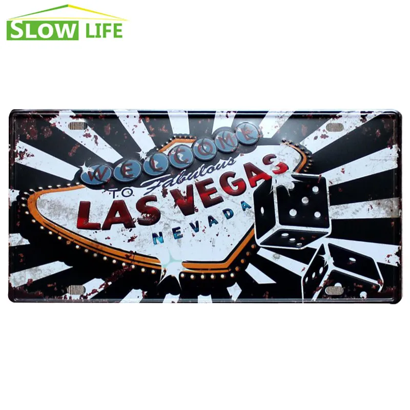 

Welcome To Las Vegas Car License Plate Vintage Home Decor Tin Sign Bar Garage Decorative Metal Sign Retro Bumpy Metal Plaque