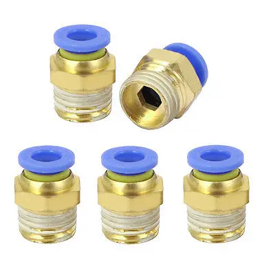 

13mm Thread Industry Pipe Tube Push in Quick Connecting Coupler Fittings 5pcs
