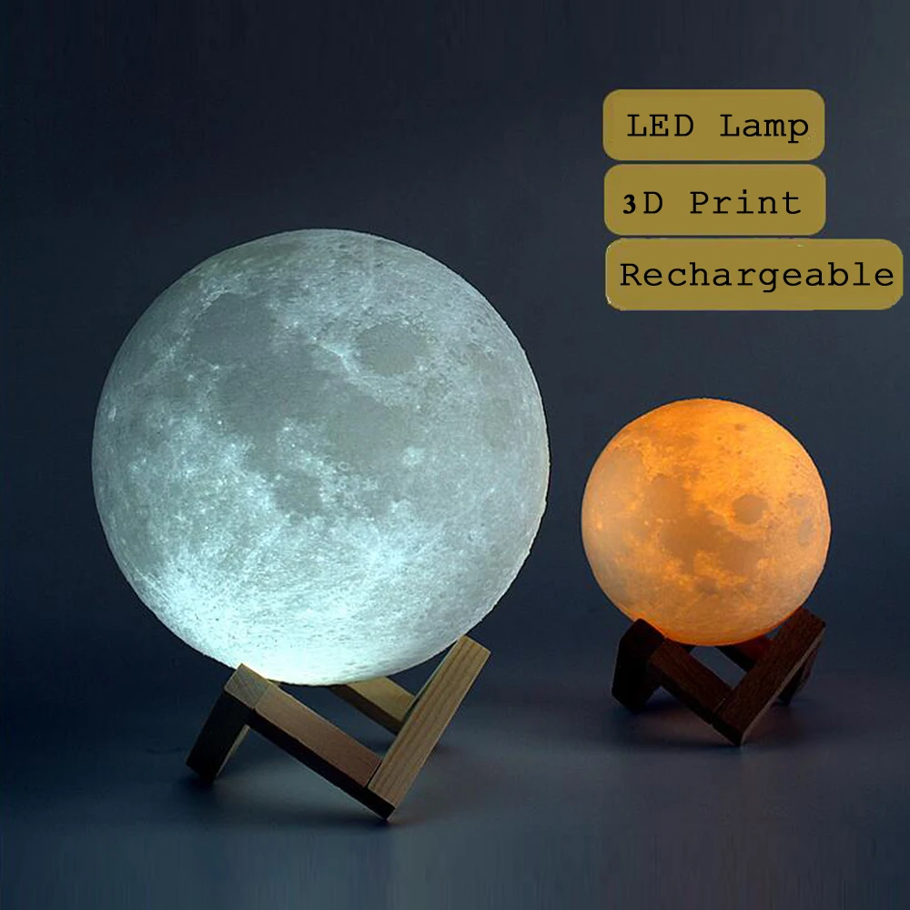 

Night Light 3D Printing Moon Lamp Lunar USB Charging Night Light Touch Control Brightness Two Tone 8CM 10CM 15CM 20CM