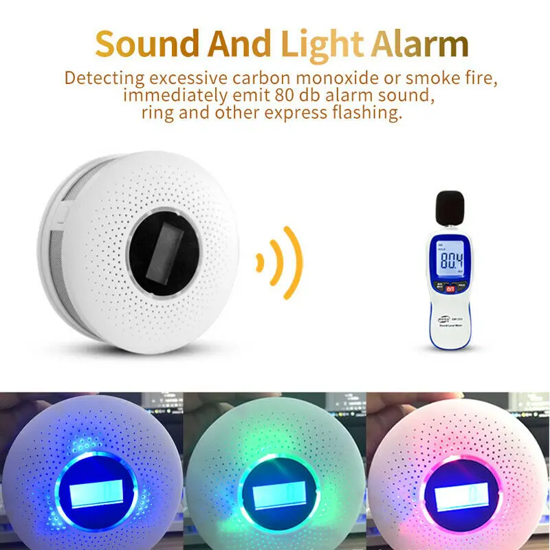 

LCD Smart Voice Carbon Monoxide Sensor CO Alarm Detector Fire Warning Monitor