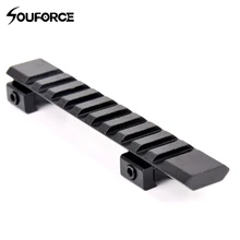 Aluminum Alloy picatinny weaver rail adapter 10 slots & 124 mm length Hunting Rifle/Air Gun weaver hunting scope mount accessory Aluminum Alloy picatinny weaver rail adapter 10 slots & 124 mm length Hunting Rifle/Air Gun weaver hunting scope mount accessory