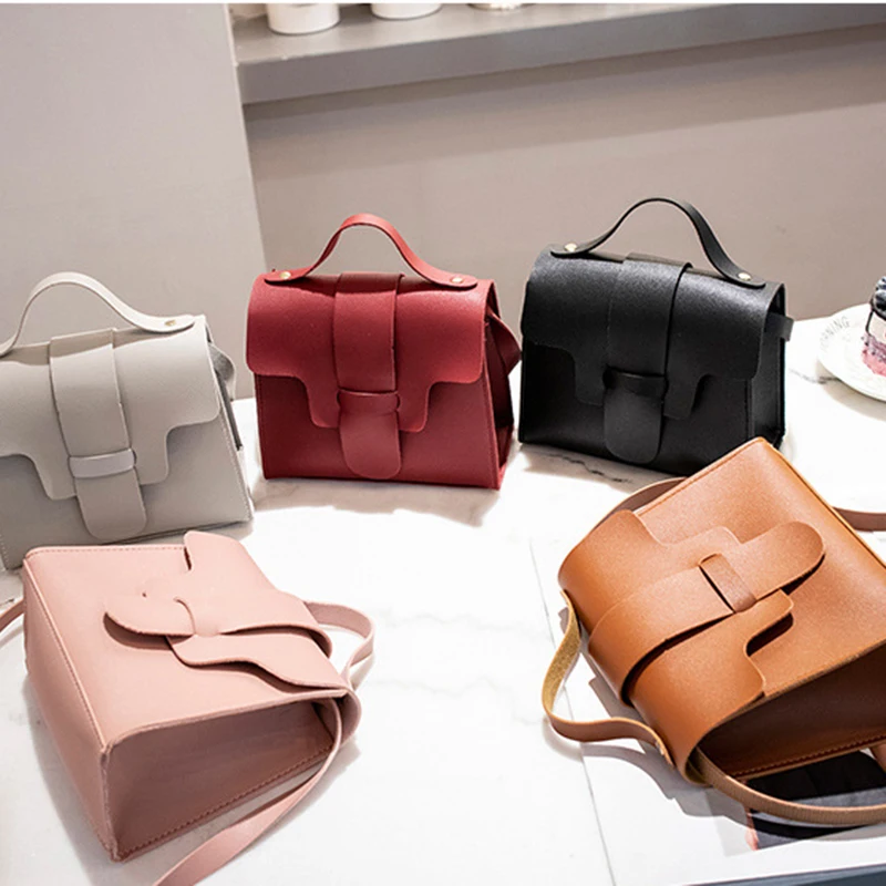 

Women Vintage Handbags Small Square Solid Color Simple Female Crossbody Bag LBY2019