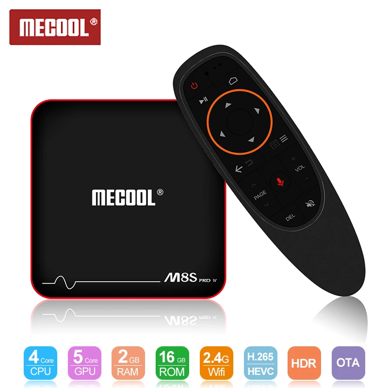 

Mecool M8S PRO W TV Box 2.4G Voice Control S905W Smart TV Box / Android 7.1 4k Android Set Top IPTV TV Box