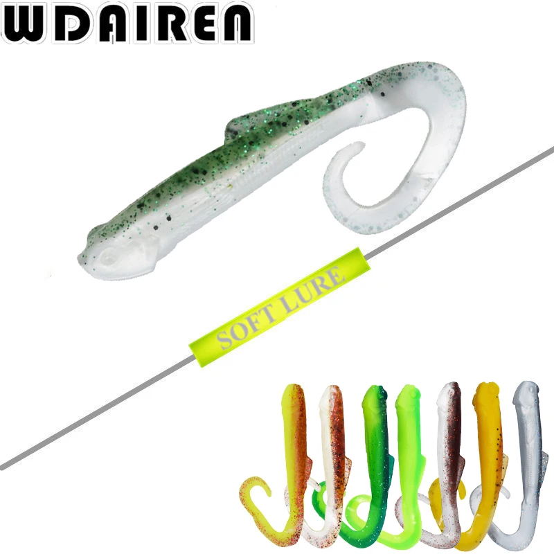 

5Pcs/lot 10cm 8g Soft Wobbler Jigging Fishing Lure Artificial Soft Bait Long Tail Lure Shad Worm Swimbaits Fishing Lures WD-449