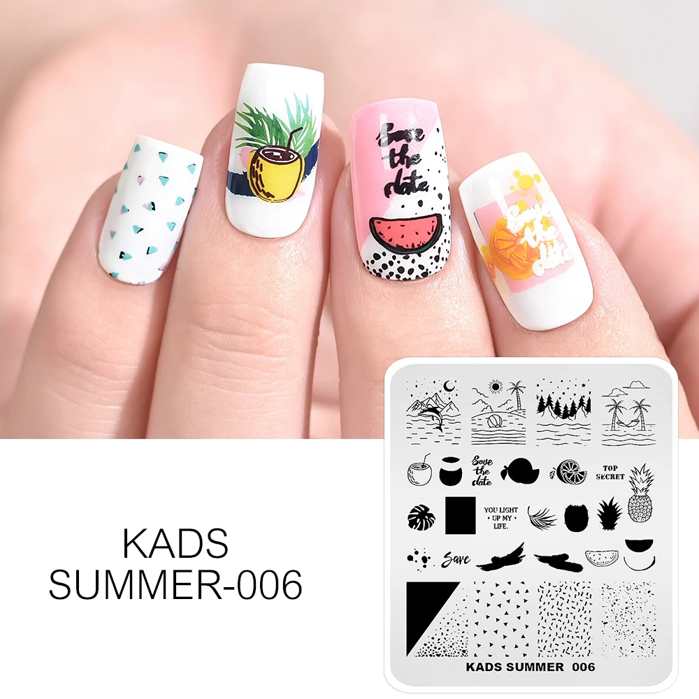 

KADS Nail Art Plates for Stamping Summer 006 Nail Stamping Templates Manicure Printing Stamper Stamp Plate Nail Accessories