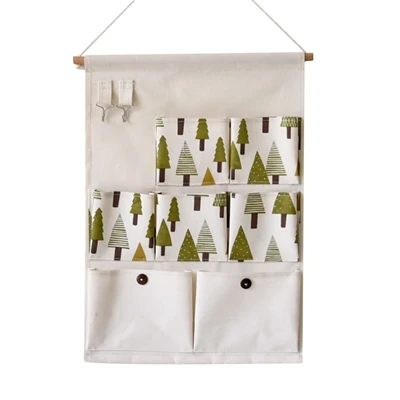 1 Unid Multicapa 7 Bolsillos Organizadores Colgantes Cocina Baño Pared