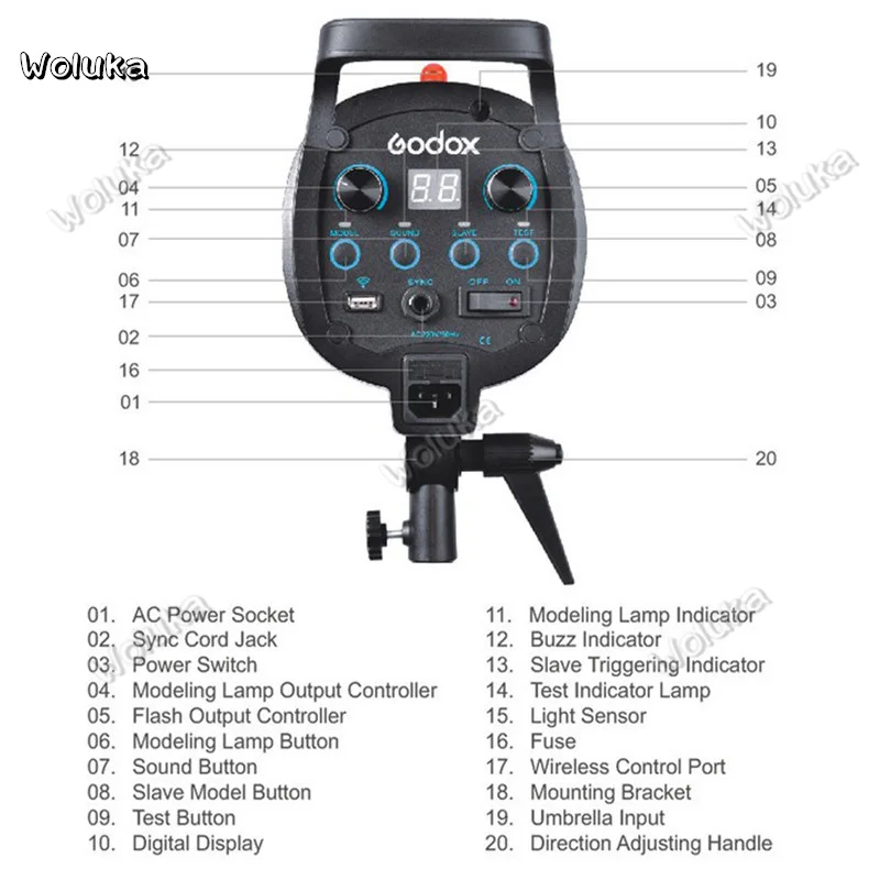 Godox-QS800-QS-800-800Ws-Photo-Studio-Flash-Lighting-Lamp-Strobe-Head-AC220V-800W (2)