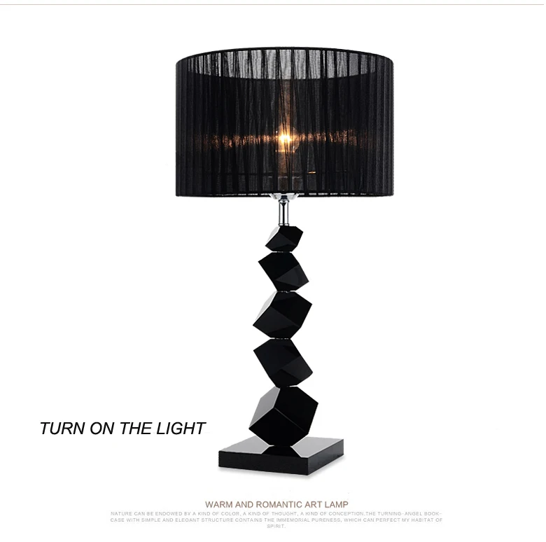 

SETTEMBRE Modern Table Lighting Black Cube Crystal Table Lamp Bedroom Living Room Stand Desk Light Lighting