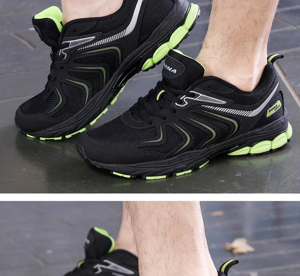 BONA New Arrival Hot Style Men Running Shoes Lace Up Breathable Comfortable Sneakers Outdoor Walking Footwear Men Free Shipping