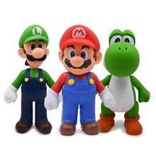 Buy Mario/Super Mario Anime Figure 22cm 3pcs/Set Bros Mario Yoshi Luigi PVC Action Figure Doll Toys Collectible Model Toy Free Shipping