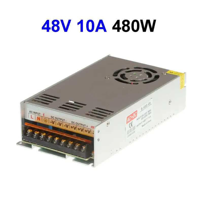 

3pcs DC48V 10A 480W Switching Power Supply Adapter Driver Transformer For CCTV Security Cameras LCD Monitor