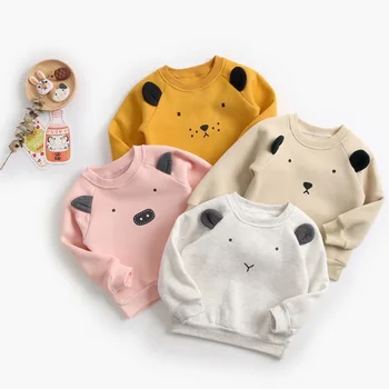 

2018 Autumn Winter Infant Baby Boys Girls Long Sleeve Sweatshirt Toddler Cartoon Fleece Jumper Children Kids Tops Children Wear