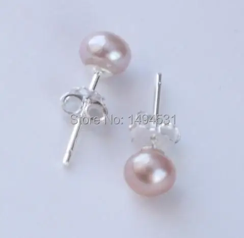 Aliexpress Whole Pearl Jewelry Small Blush Pink Color Whole Pearl Jewelry Small Blush Pink Color 5mm Genuine Freshwater Stud Earrings 925