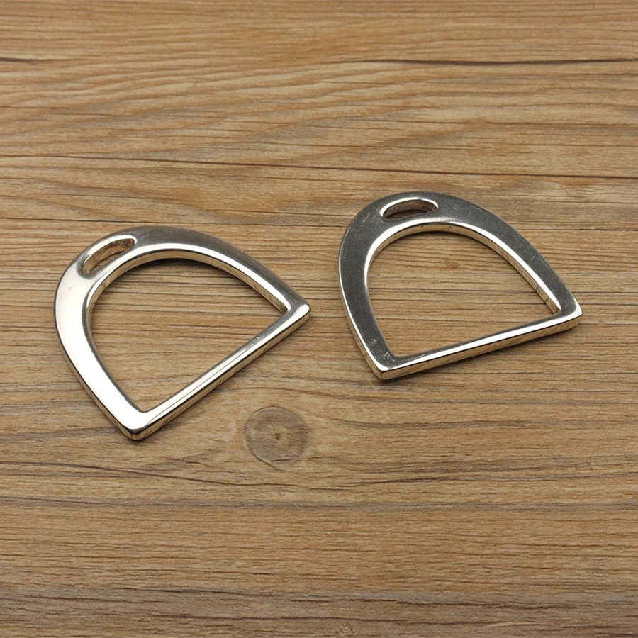 DIY Johnleather Craft Hardware Accessories Saddle Bag For decoration Solid Brass Stirrup Buckle