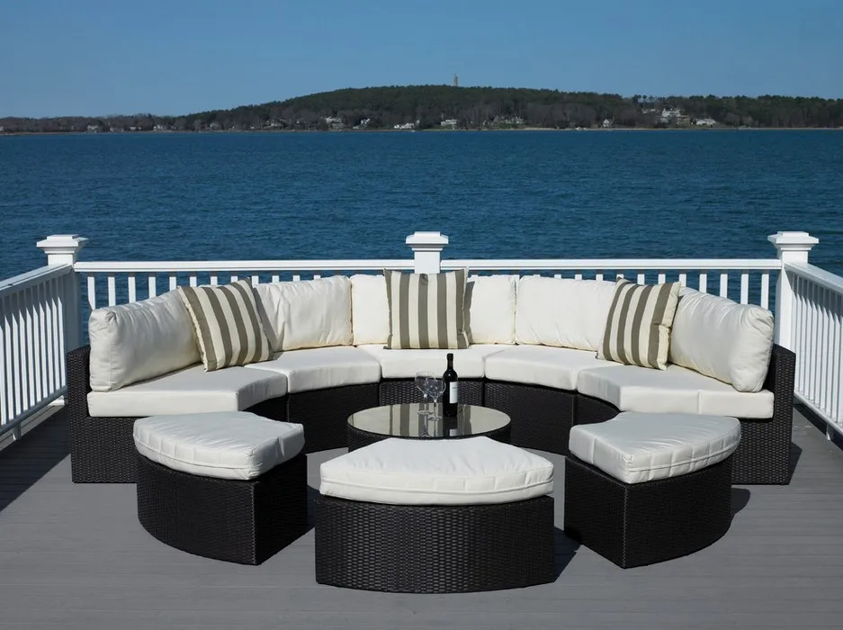 2017 Sigma popular aluminum frame round shaped rattan outdoor sofa set