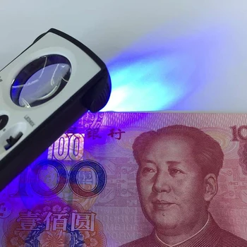 

30x25 60x12 90x8mm Currency Jewelry Appraisal Loupe 3 Lens LED Magnifier Brand New