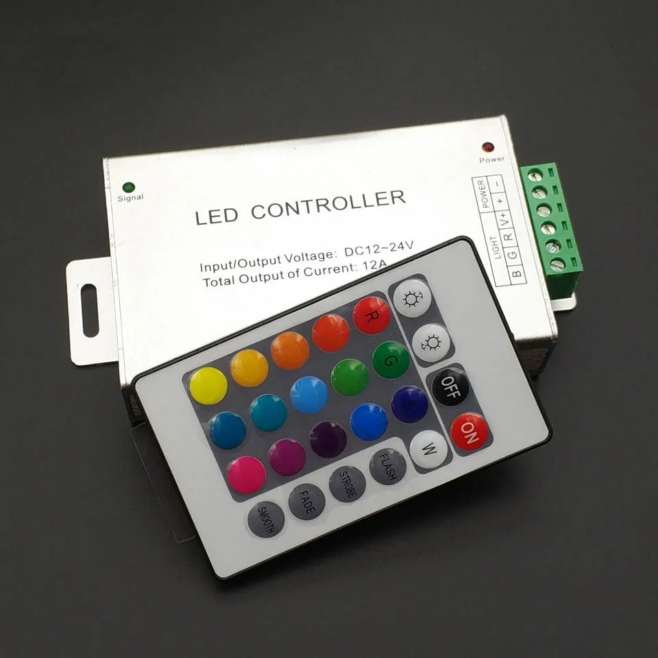 

Lighting Accessories RGB Controler IR Wireless Remote 28 Keys 12-24V 3 Channels LED Controller for RGB LED Strips Light
