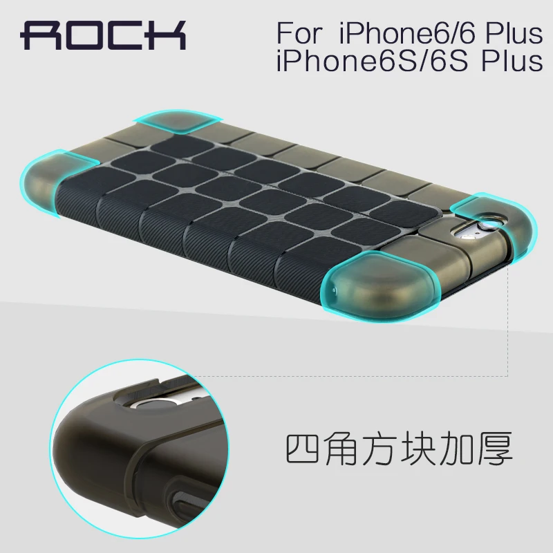 Оригинал Rock Cubee Серии Флип Кожаный Чехол Для iPhone 6 плюс/6 s плюс 360 Градусов Резина TPU