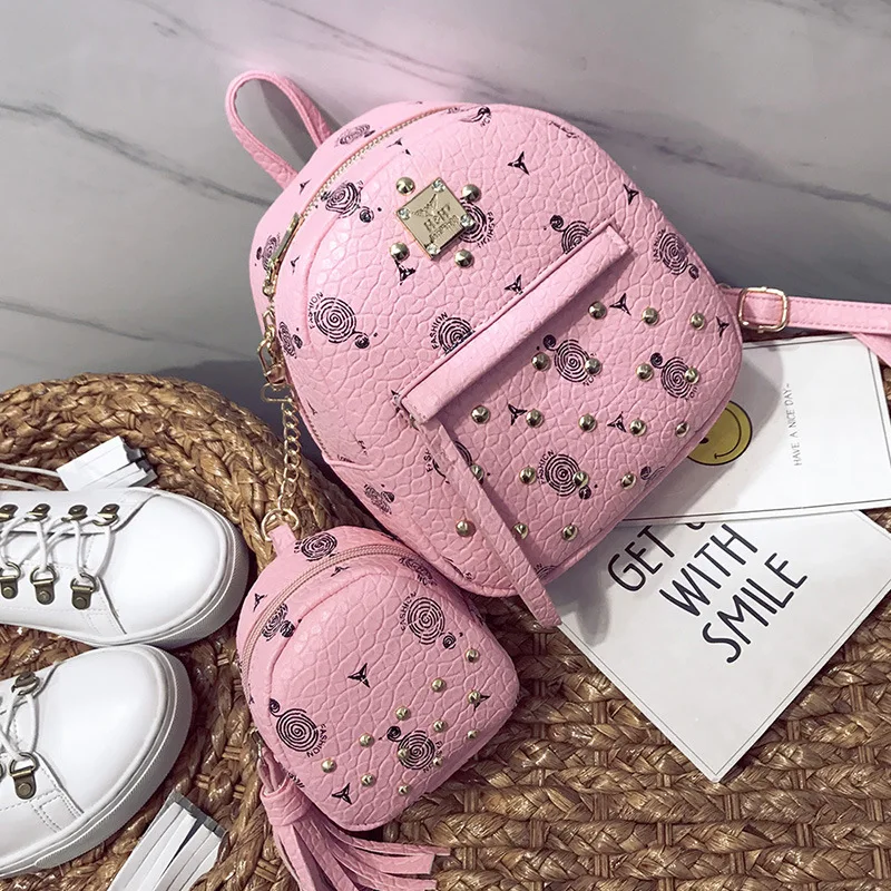 

Personality Rivet Mini Book Buns Mother Bags Student Tide Bag Tide Pack