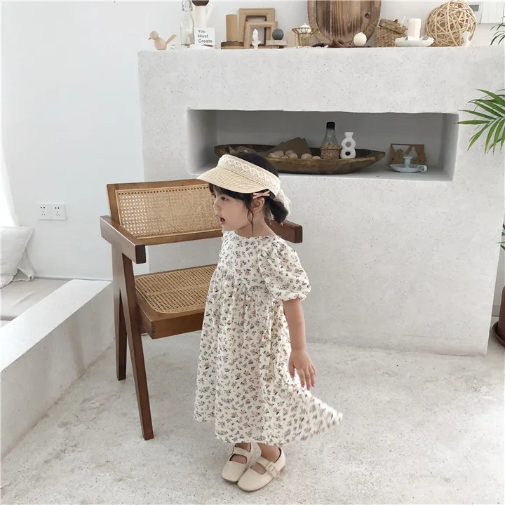 2019 New Style Girls Printed Dress Sumemr Cotton Girls Dresses 1-6 Year