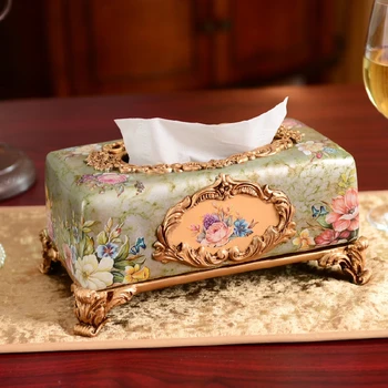 

European luxury high-grade decoration crafts resin box Home Furnishing napkin box box ornaments
