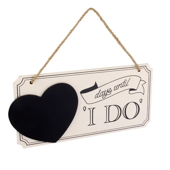 

DAYS UNTIL I DO - Shabby Chic Wedding Countdown Sign Hanging Plaque Gift