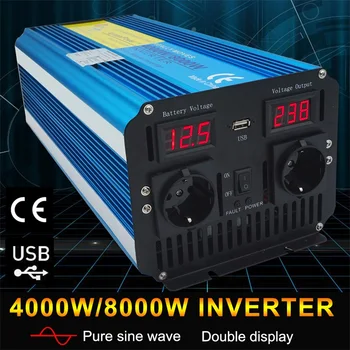 

8000W outing / Home Dual LED Display pure sine wave power inverter DC 12V/24V TO AC 220V/230V/240V with 3.1A USB