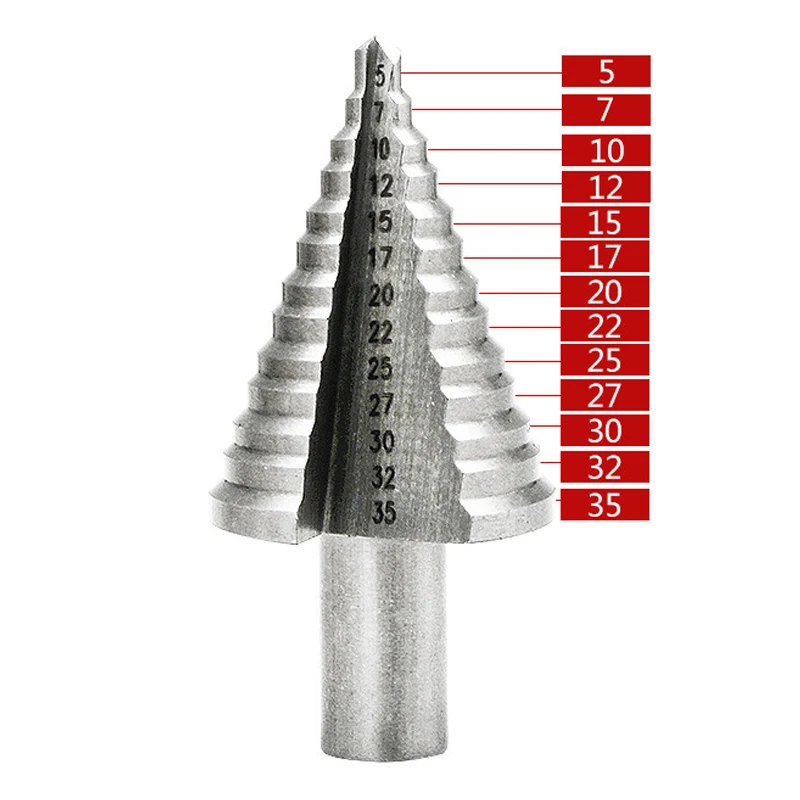 5-35/6-60/6-35/6-65/10-45/дюймов 5 шт. мм HSS с титановым покрытием Шаг сверло для металлического дерева сверление отверстий резак шаг Конус дрель