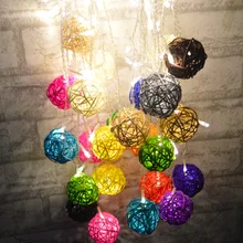 Рождественский/свадебный/вечерние светильник-сосулька 4 м 96 Светодиодный 0,3/0,4/0,5 м в форме волны 8 режимов работы светодиодный Сказочный светильник с изысканными ротанговыми шариками