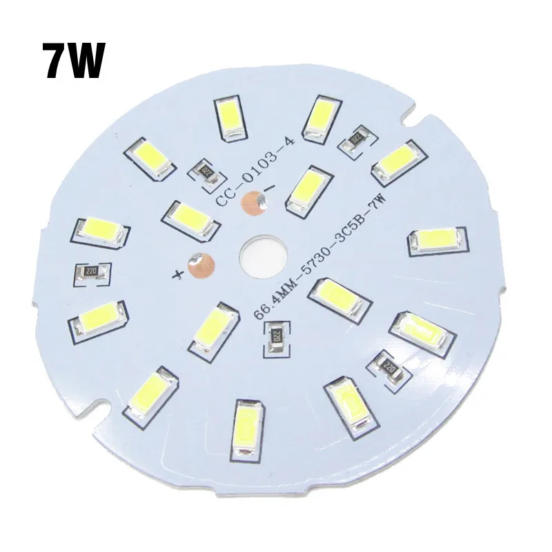 

30pcs Needn't Driver 7W SMD5730 Aluminum Lamp Plate DC12V Directly LED PCB White / Warm White Driverless Light Source