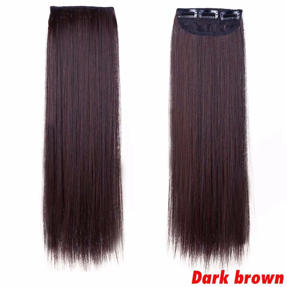 DIFEI Natural Straight Clip In Hair Extention 18inch Hair Pieces Long Fake False 3 Clips 2 Pieces Synthetic Hairstyles Women